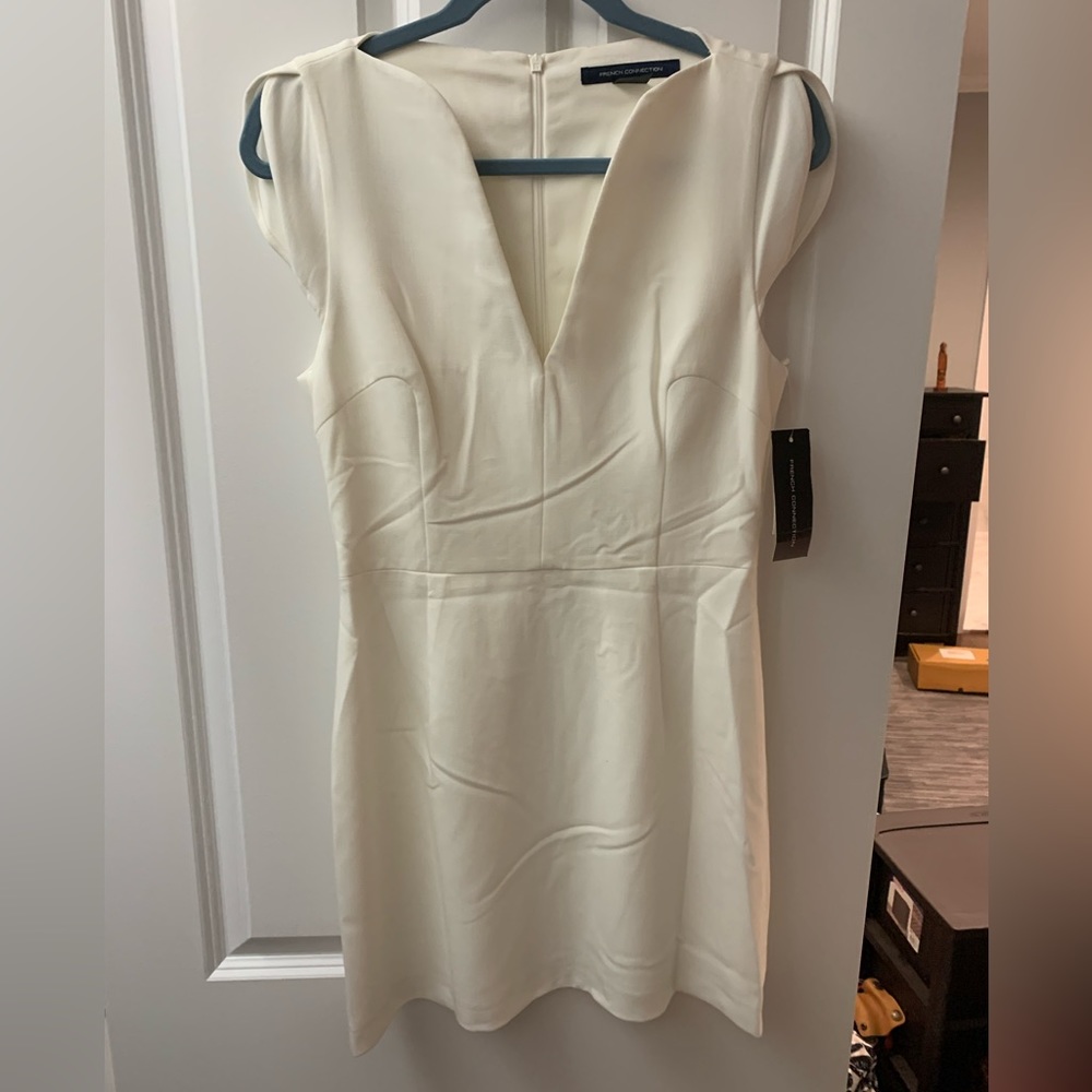 NWT French Connection Cream Mini Dress Size 8 Cocktail Bridal Shower